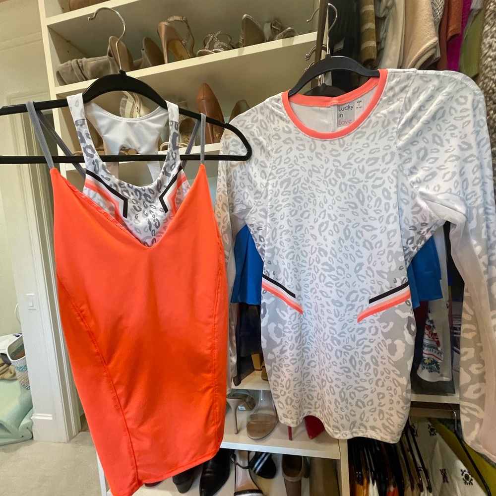 ••Lucky in Love tennis tops.•• Tank and long sleeve.
